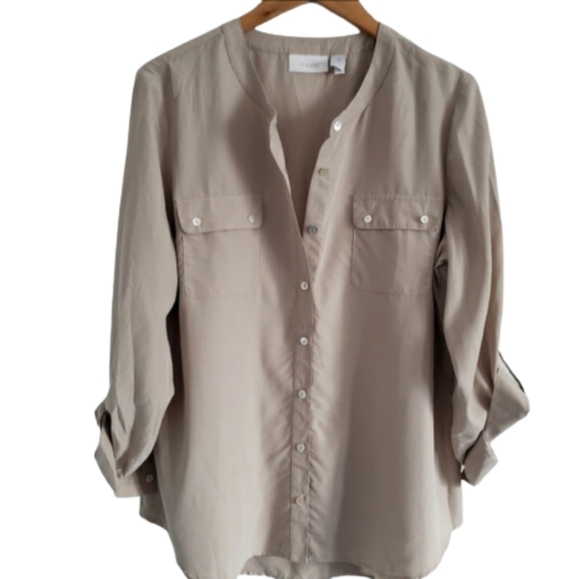 Chico's cream button-down top - Picture 1 of 6